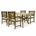 Vifah Renaissance Outdoor 5-piece Hand-scraped Wood Patio Dining Set V1300SET8